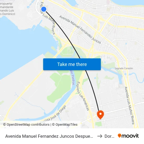 Avenida Manuel Fernandez Juncos Despues Calle Miramar to Dorado map
