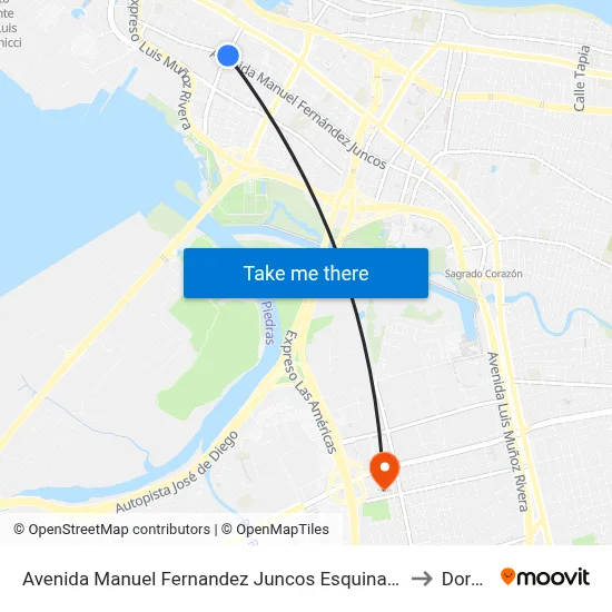 Avenida Manuel Fernandez Juncos Esquina Calle Cerra to Dorado map