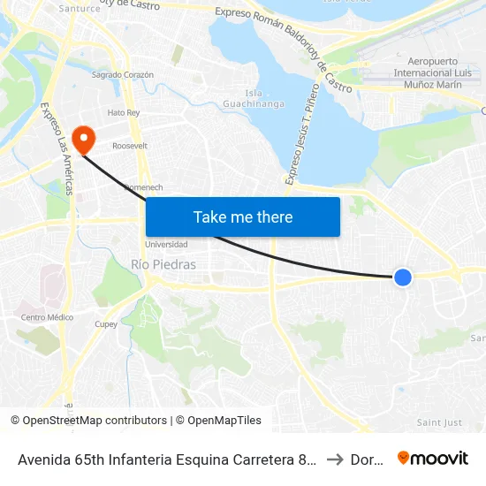 Avenida 65th Infanteria Esquina Carretera 849 (Pr-849) to Dorado map