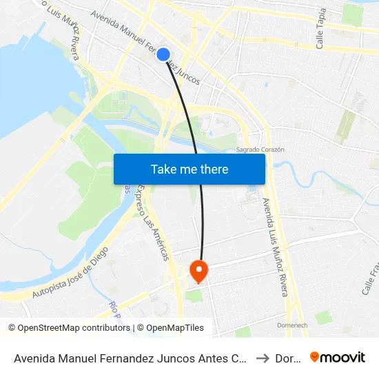 Avenida Manuel Fernandez Juncos Antes Calle Hipodromo to Dorado map