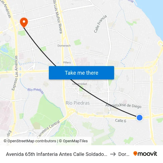 Avenida 65th Infanteria Antes Calle Soldado Alcides Reyes to Dorado map