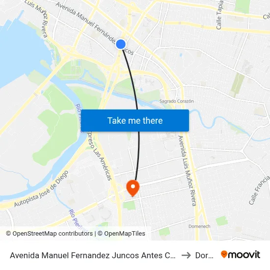 Avenida Manuel Fernandez Juncos Antes Calle Lloveras to Dorado map