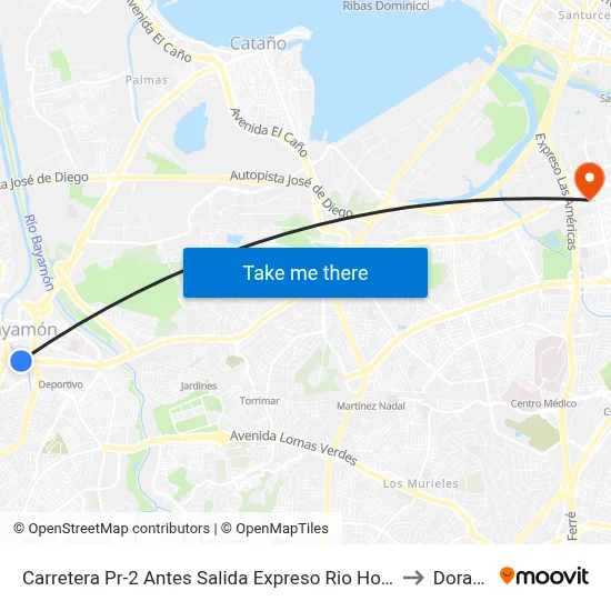 Carretera Pr-2 Antes Salida Expreso Rio Hondo to Dorado map