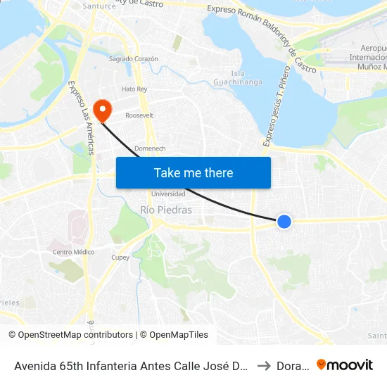 Avenida 65th Infanteria Antes Calle José De Diego to Dorado map