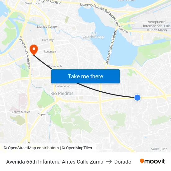 Avenida 65th Infanteria Antes Calle Zurna to Dorado map