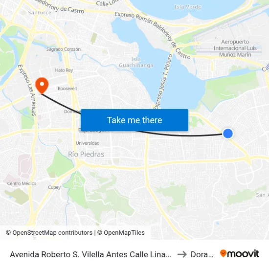 Avenida Roberto S. Vilella Antes Calle Linacero to Dorado map