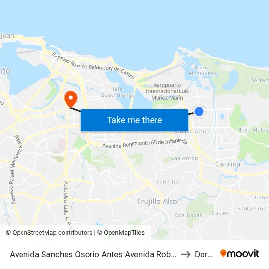 Avenida Sanches Osorio Antes Avenida Roberto S. Vilella to Dorado map