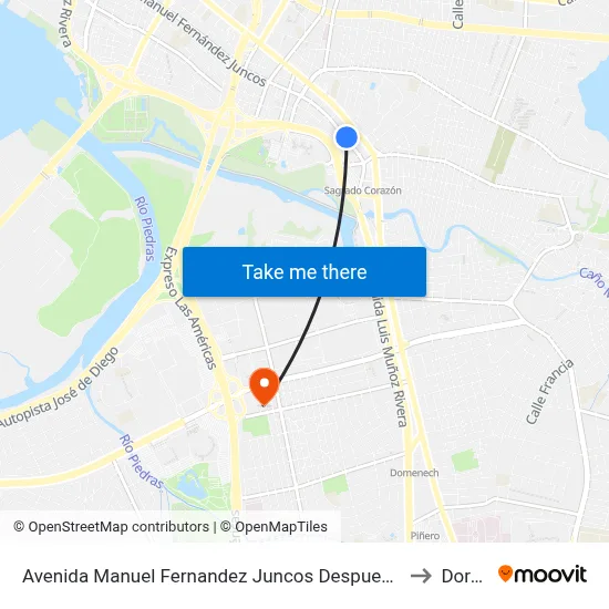 Avenida Manuel Fernandez Juncos Despues Calle Jordan to Dorado map