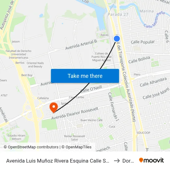 Avenida Luis Muñoz Rivera Esquina Calle San German to Dorado map