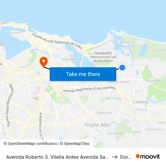 Avenida Roberto S. Vilella Antes Avenida Sanches Osorio to Dorado map