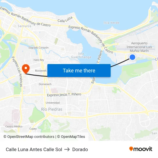 Calle Luna Antes Calle Sol to Dorado map