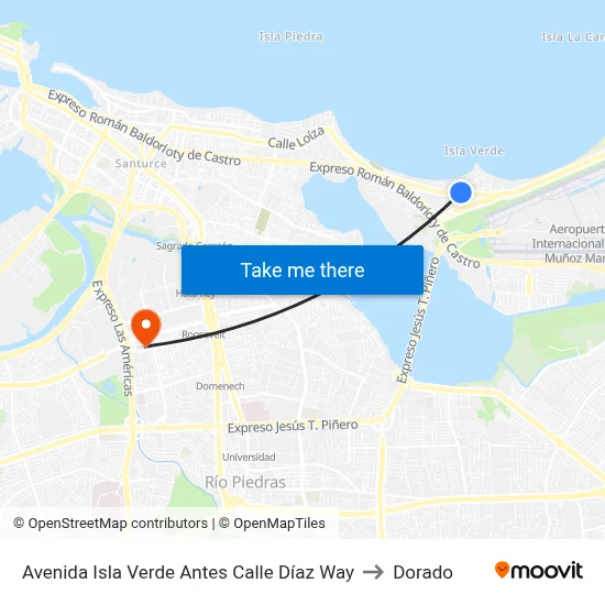 Avenida Isla Verde Antes Calle Díaz Way to Dorado map