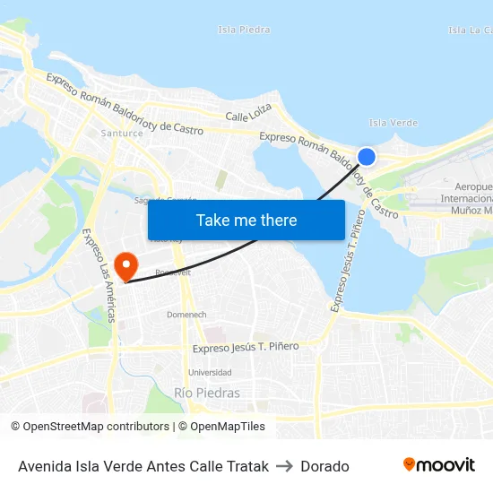 Avenida Isla Verde Antes Calle Tratak to Dorado map