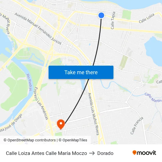 Calle Loiza Antes Calle María Moczo to Dorado map
