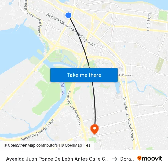 Avenida Juan Ponce De León Antes Calle Condado to Dorado map