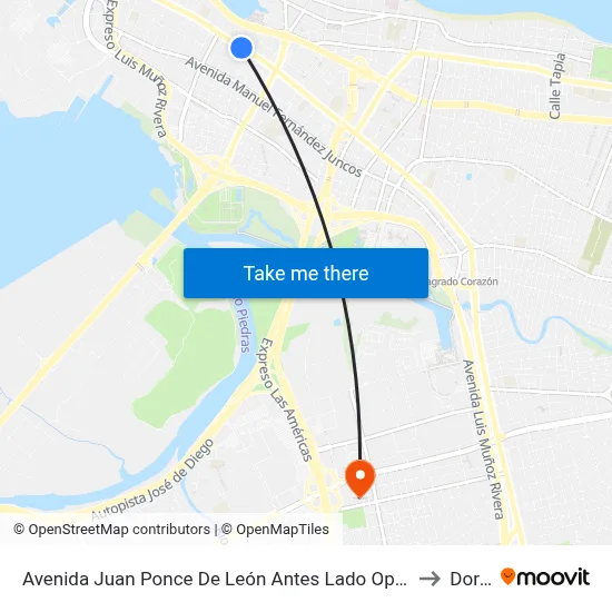 Avenida Juan Ponce De León Antes Lado Opuesto Calle Roncabado to Dorado map