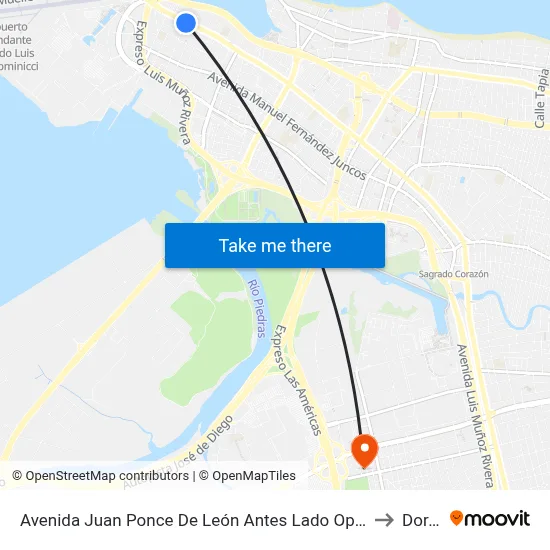 Avenida Juan Ponce De León Antes Lado Opuesto Calle Madrid to Dorado map