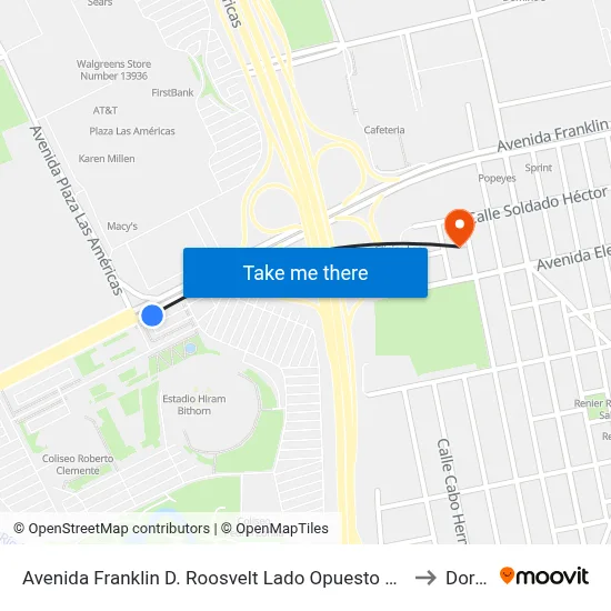 Avenida Franklin D. Roosvelt Lado Opuesto Calle Las America to Dorado map