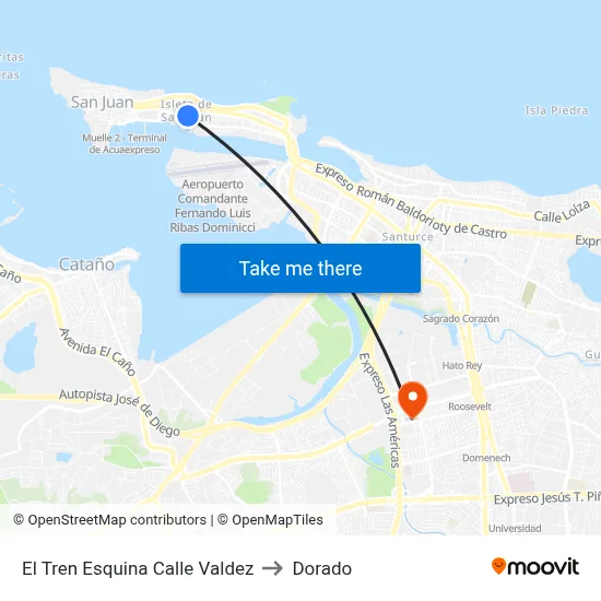 El Tren Esquina Calle Valdez to Dorado map