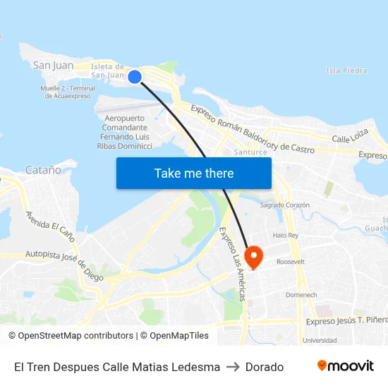 El Tren Despues Calle Matias Ledesma to Dorado map