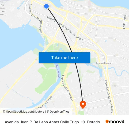 Avenida Juan P. De León Antes Calle Trigo to Dorado map