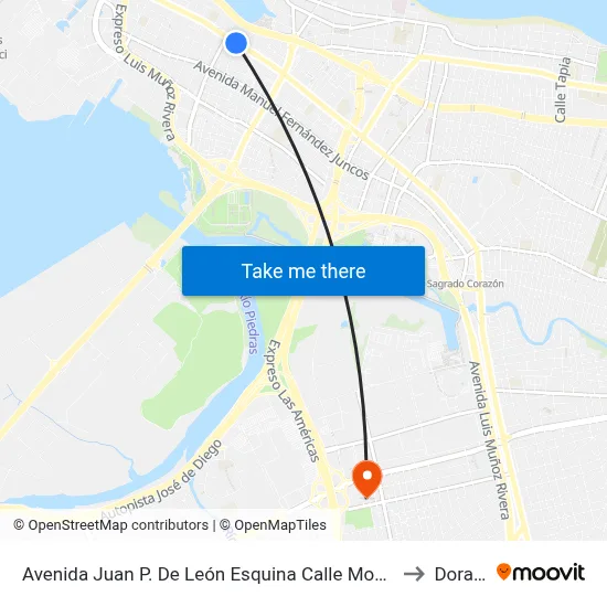 Avenida Juan P. De León Esquina Calle Monserrate to Dorado map