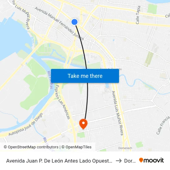 Avenida Juan P. De León Antes Lado Opuesto Calle Hipodromo to Dorado map