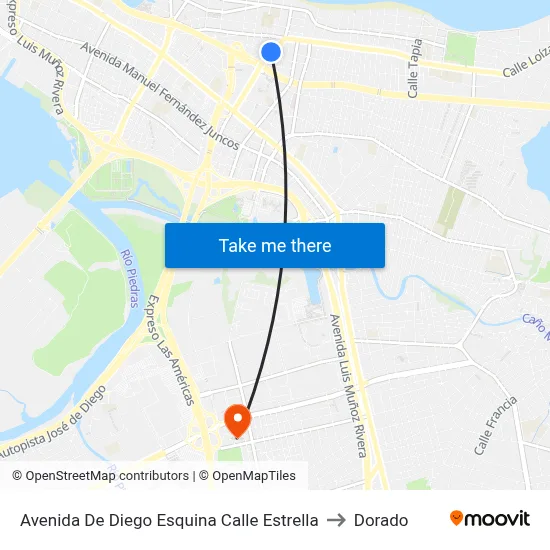 Avenida De Diego Esquina Calle Estrella to Dorado map