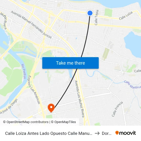 Calle Loiza Antes Lado Opuesto Calle Manuel Corchado to Dorado map