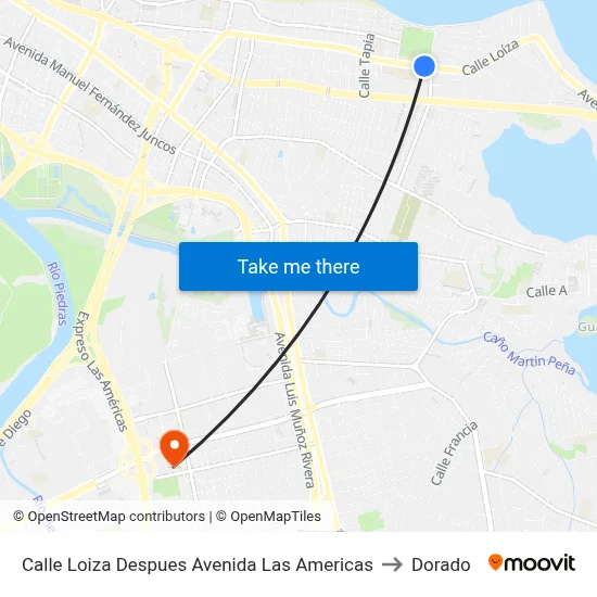 Calle Loiza Despues Avenida Las Americas to Dorado map