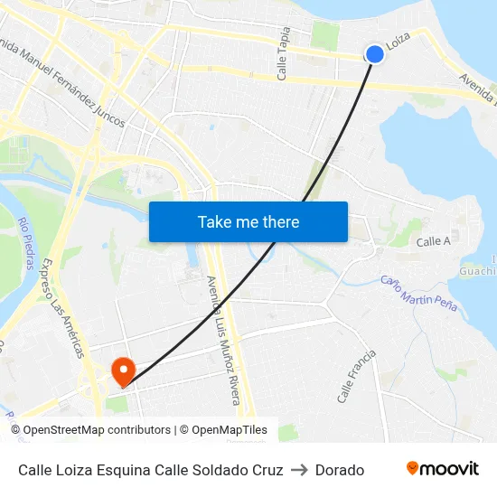 Calle Loiza Esquina Calle Soldado Cruz to Dorado map