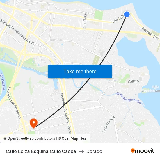 Calle Loiza Esquina Calle Caoba to Dorado map