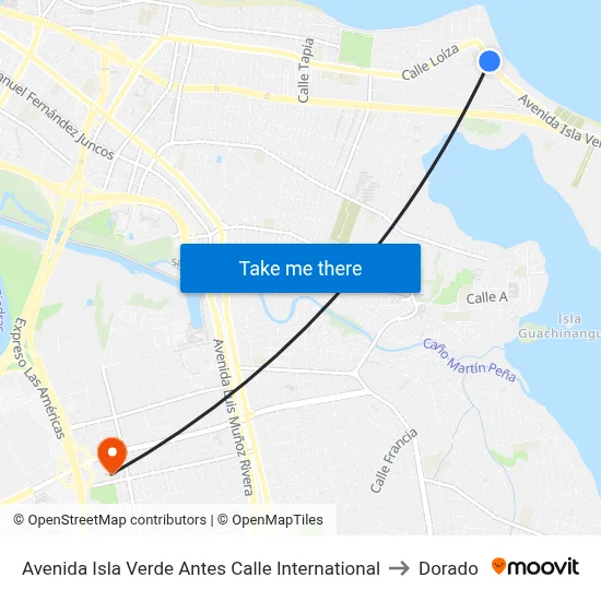 Avenida Isla Verde Antes Calle International to Dorado map