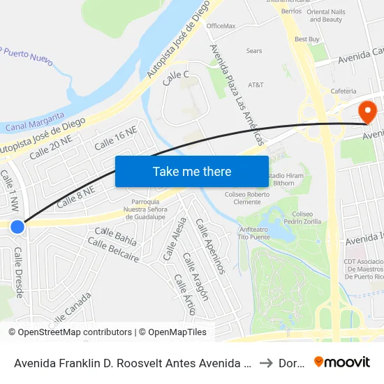 Avenida Franklin D. Roosvelt Antes Avenida Jose De Diego to Dorado map