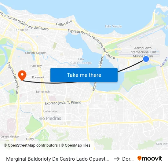 Marginal Baldorioty De Castro Lado Opuesto Calle Joaquina to Dorado map