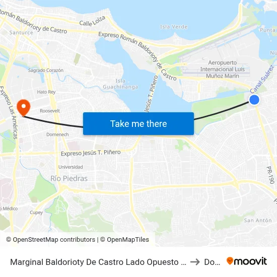 Marginal Baldorioty De Castro Lado Opuesto Iglesia Fuente Agua Viva to Dorado map