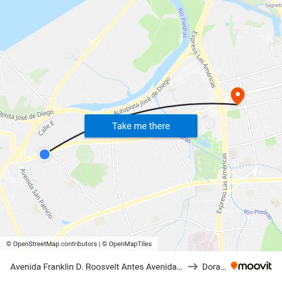 Avenida Franklin D. Roosvelt Antes Avenida Escorial to Dorado map