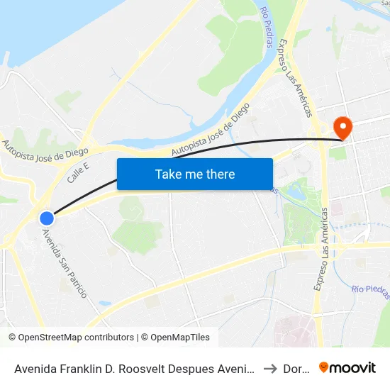 Avenida Franklin D. Roosvelt Despues Avenida San Patricio to Dorado map