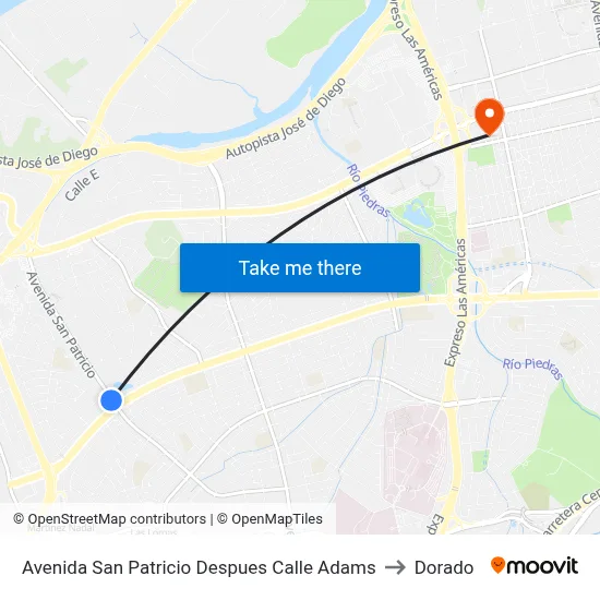 Avenida San Patricio Despues Calle Adams to Dorado map