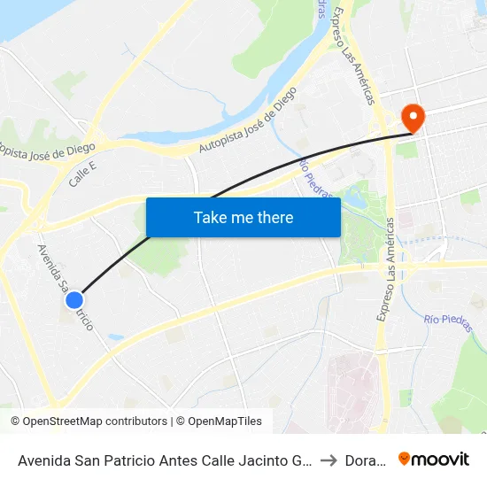 Avenida San Patricio Antes Calle Jacinto Galib to Dorado map