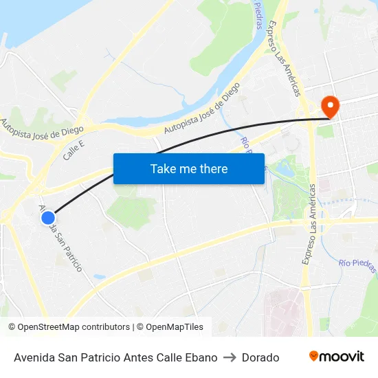 Avenida San Patricio Antes Calle Ebano to Dorado map