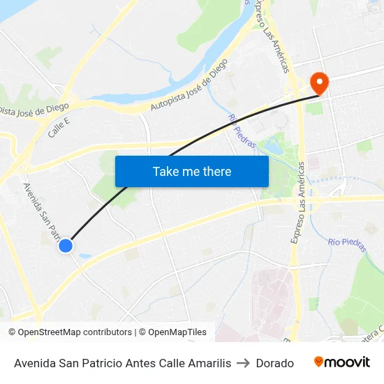 Avenida San Patricio Antes Calle Amarilis to Dorado map