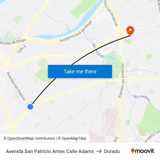 Avenida San Patricio Antes Calle Adams to Dorado map