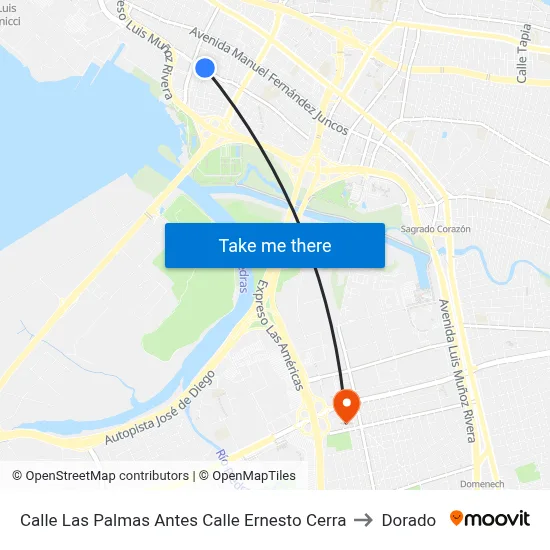 Calle Las Palmas Antes Calle Ernesto Cerra to Dorado map