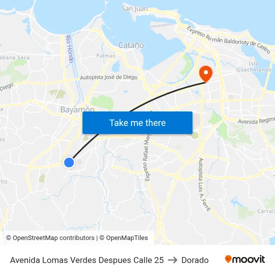 Avenida Lomas Verdes Despues Calle 25 to Dorado map
