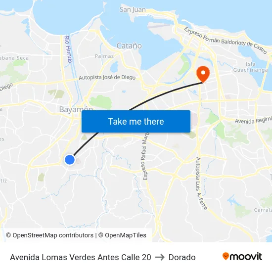 Avenida Lomas Verdes Antes Calle 20 to Dorado map