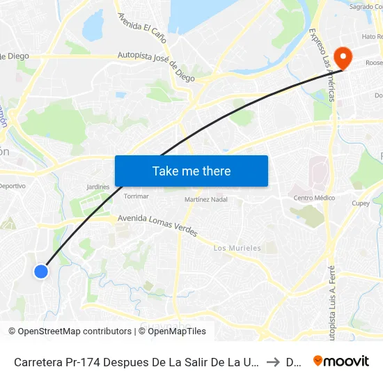Carretera Pr-174 Despues De La Salir De La Universidad  Upr (Hacia Santa Juanita) to Dorado map