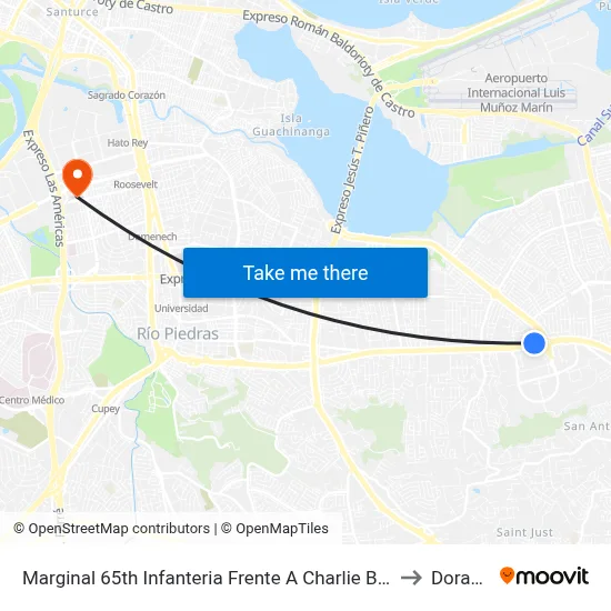 Marginal 65th Infanteria Frente A Charlie Boy to Dorado map