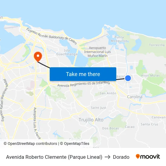 Avenida Roberto Clemente (Parque Lineal) to Dorado map