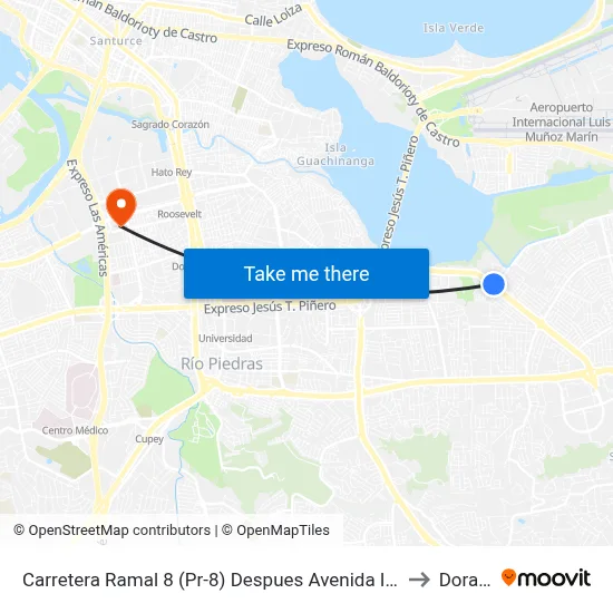 Carretera Ramal 8 (Pr-8) Despues Avenida Iturregui to Dorado map